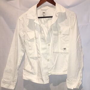 Vans White Denim Jacket | Size XS